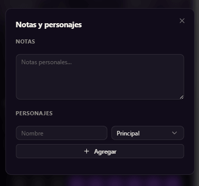 Notas y personajes